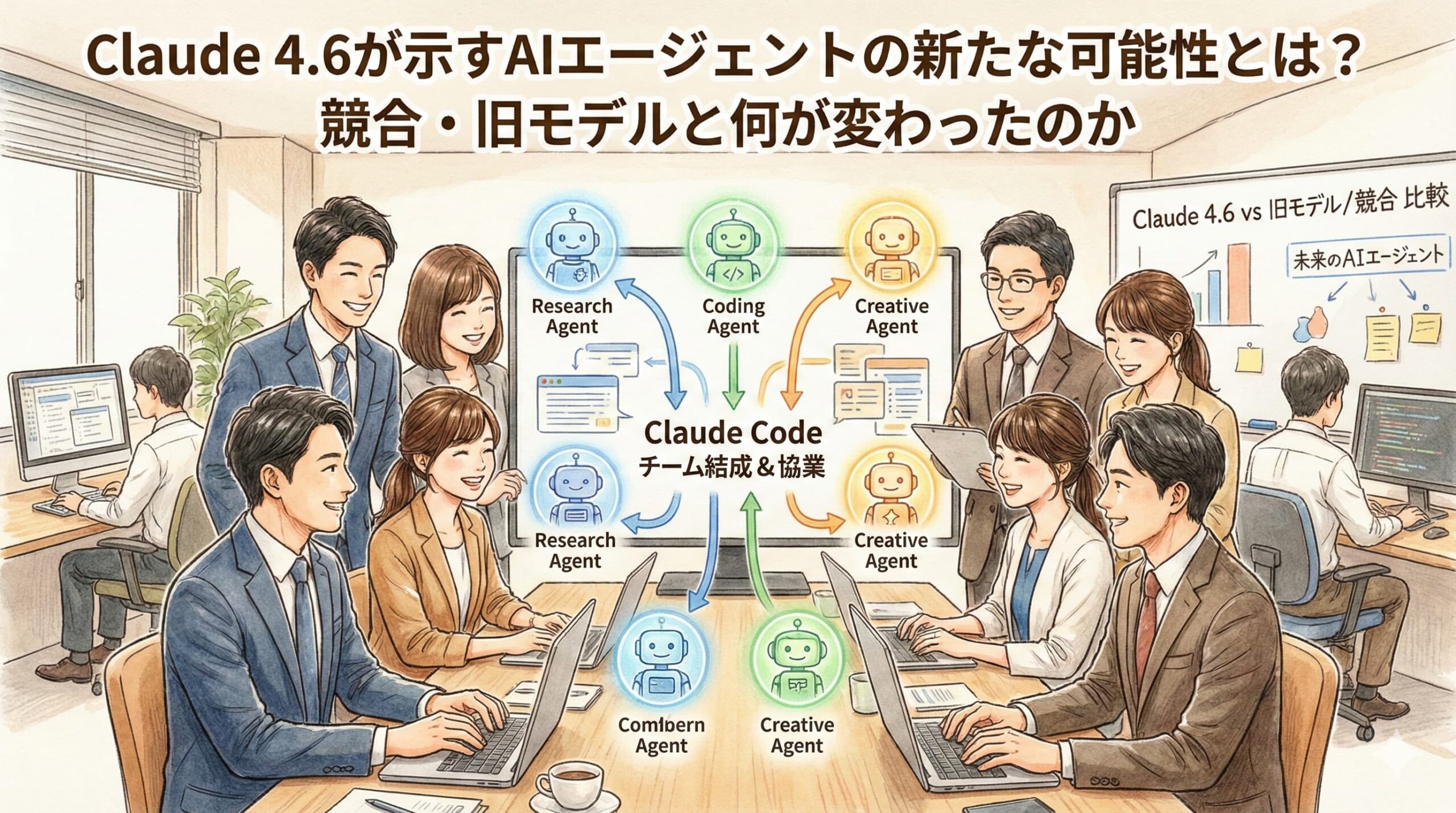 Claude 4.6が示すAIエージェントの新たな可能性とは？競合・旧モデルと何が変わったのか