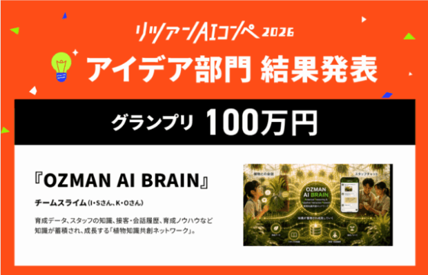 リツアン AIコンペ アイデア部門結果発表！