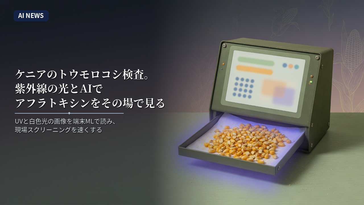 ケニアのトウモロコシ検査。紫外線の光とAIでアフラトキシンをその場で見る