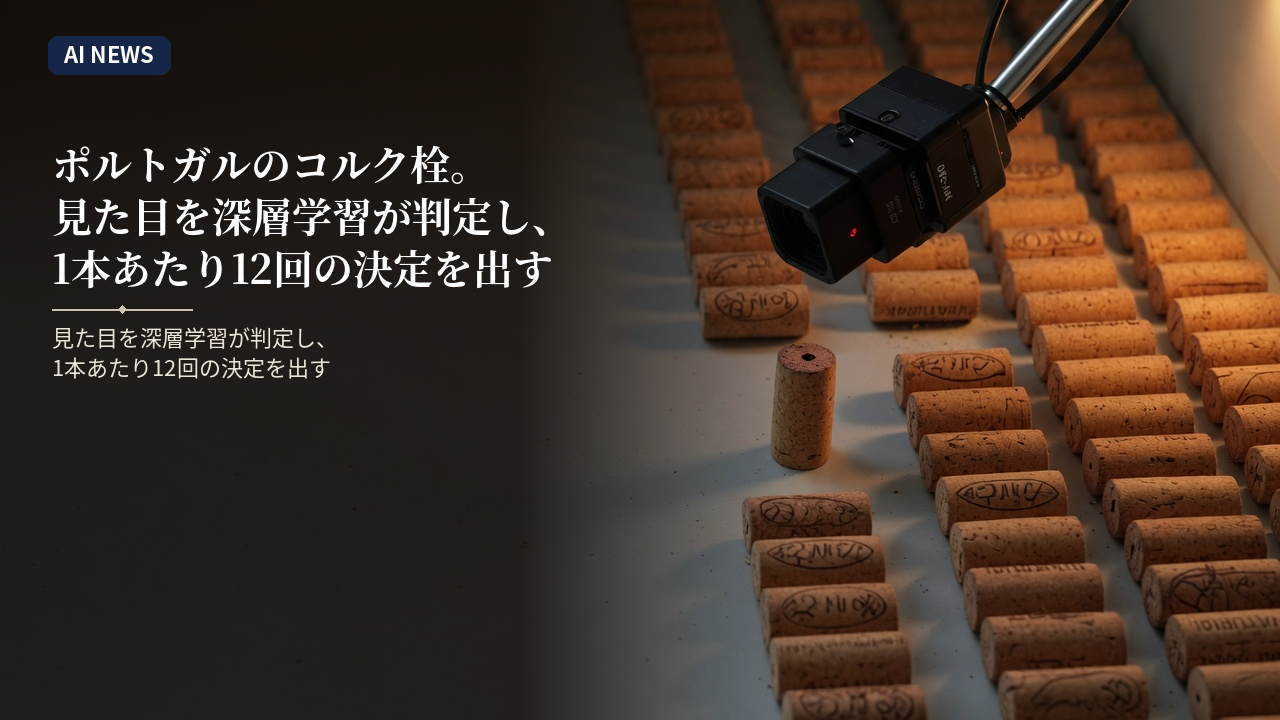 ポルトガルのコルク栓。見た目を深層学習が判定し、1本あたり12回の決定を出す