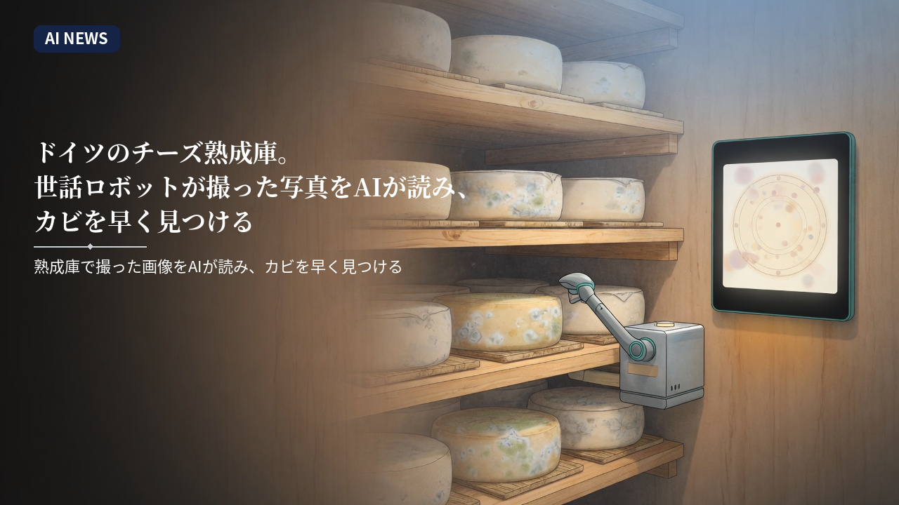 ドイツのチーズ熟成庫。世話ロボットが撮った写真をAIが読み、カビを早く見つける