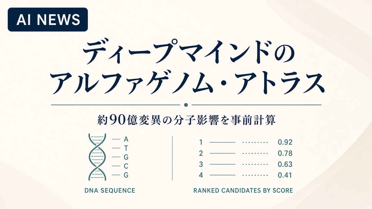 ディープマインドのアルファゲノム・アトラス。約90億の一塩基変異の分子影響を事前計算