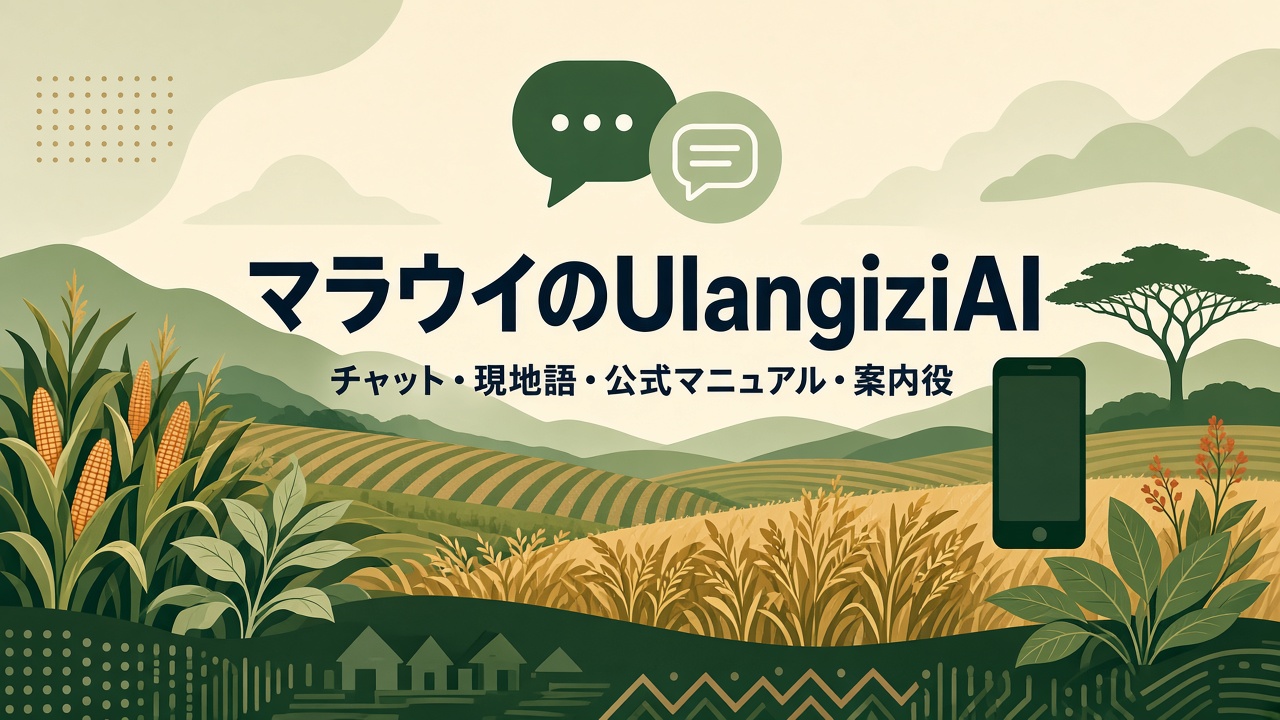 マラウイのウランジジAI。現地語と案内役と根拠の本で農業相談を届ける