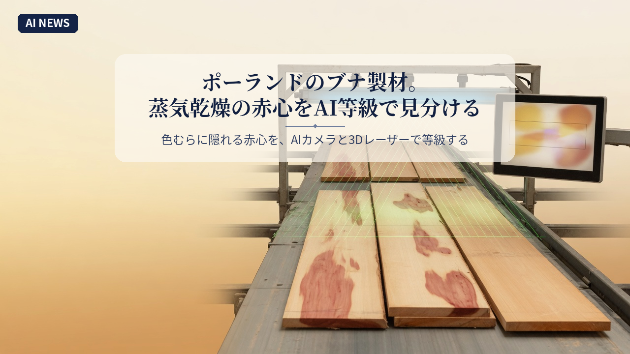 ポーランドのブナ製材。蒸気乾燥の赤心をAI等級で見分ける