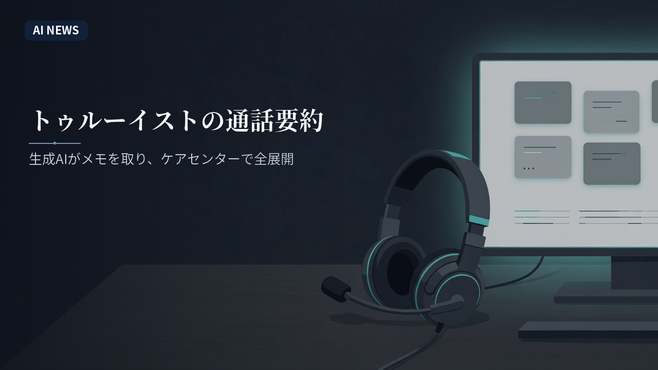 トゥルーイストの通話要約。生成AIがメモを取り、ケアセンターで全展開した