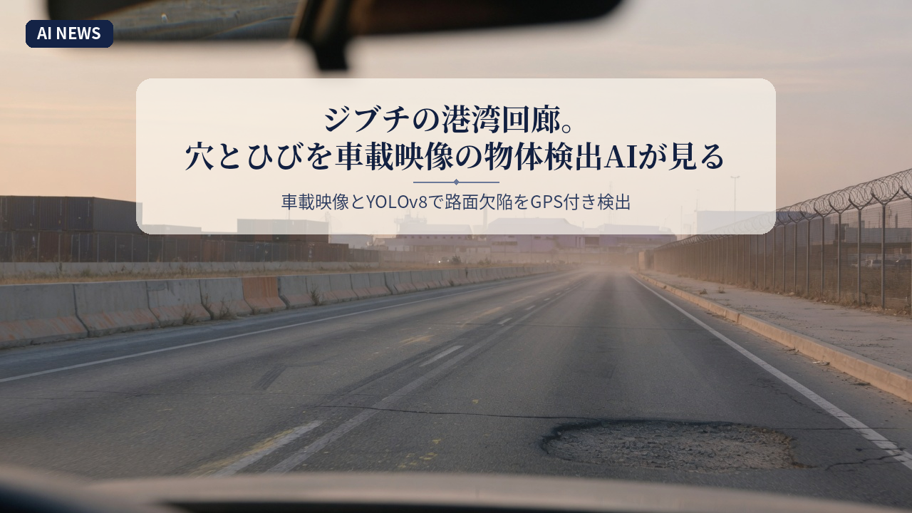 ジブチの港湾回廊。穴とひびを車載映像の物体検出AIが見る