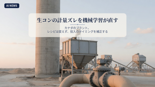 カナダの生コンプラント。配合の計量ズレを機械学習がリアルタイムで直す