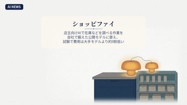 ショッピファイ、店主向けAIで在庫などを調べる作業を自社で鍛えた公開モデルに替え、試験で費用は大手モデルより約9割低い
